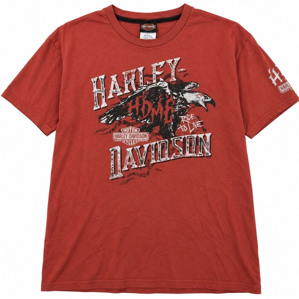 Harley-Davidson Ride to Live Black Widow T Shirt Men’s Large Florida Eagle Tee